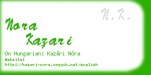 nora kazari business card